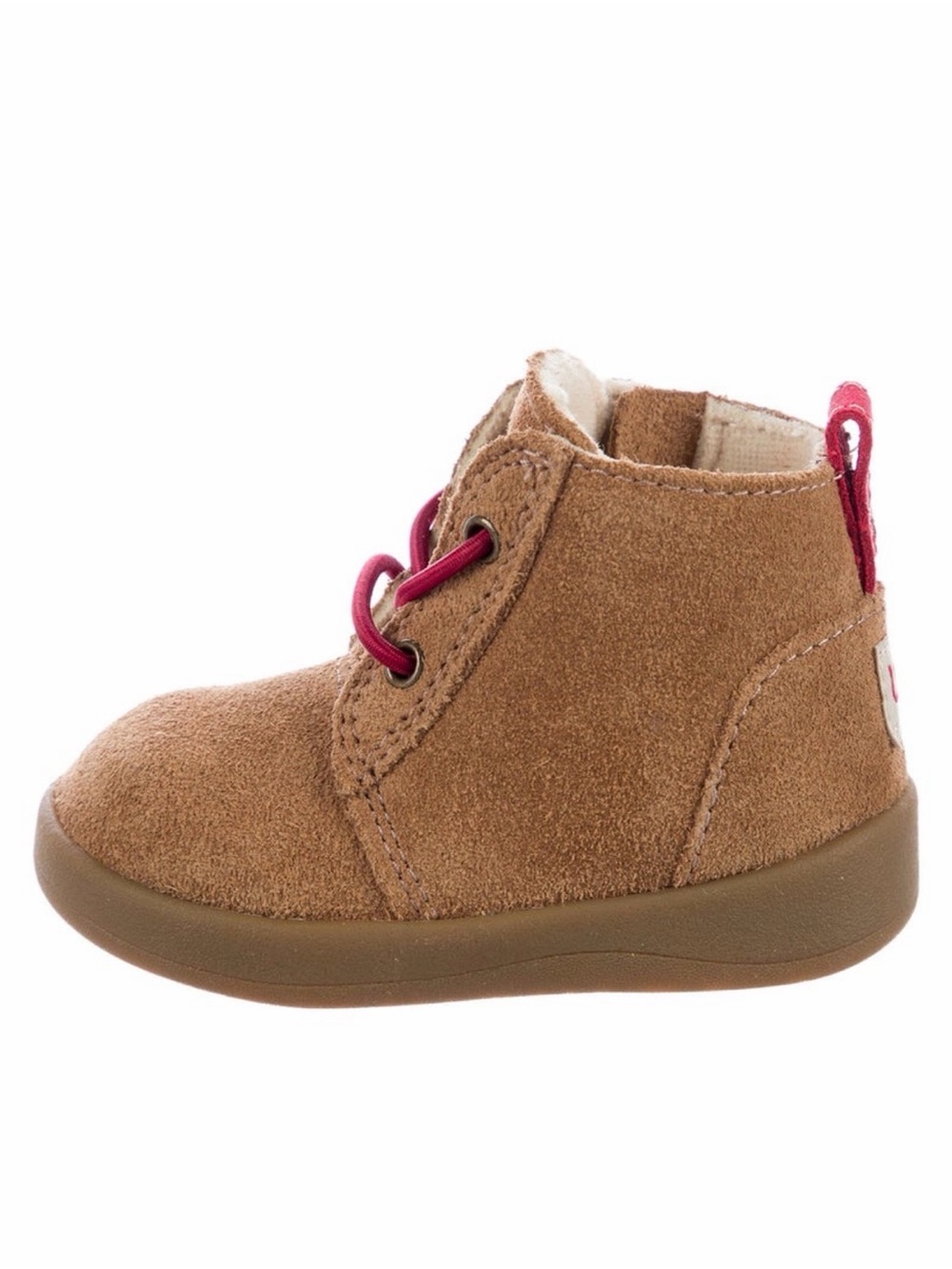 UGG Toddler Suede Ankle Boots with Pink Accents